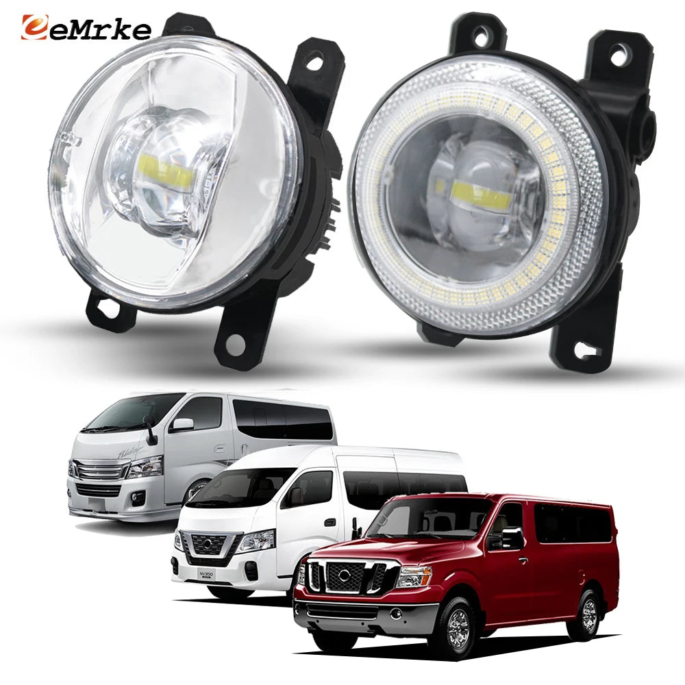 LED Fog Driving Lights for NV350 Caravan Urvan E26 Mitsubishi Fuso Canter Van Isuzu Como NV3500 Angel Eye DRL Ring Daylight — view 1