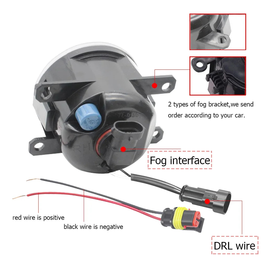 Led Fog Lamp Assembly with Lens Bracket for Ford Transit Mk3 V347/V348 Facelift 2006-2014 Angel Eye DRL Daytime Running Lights — view 4