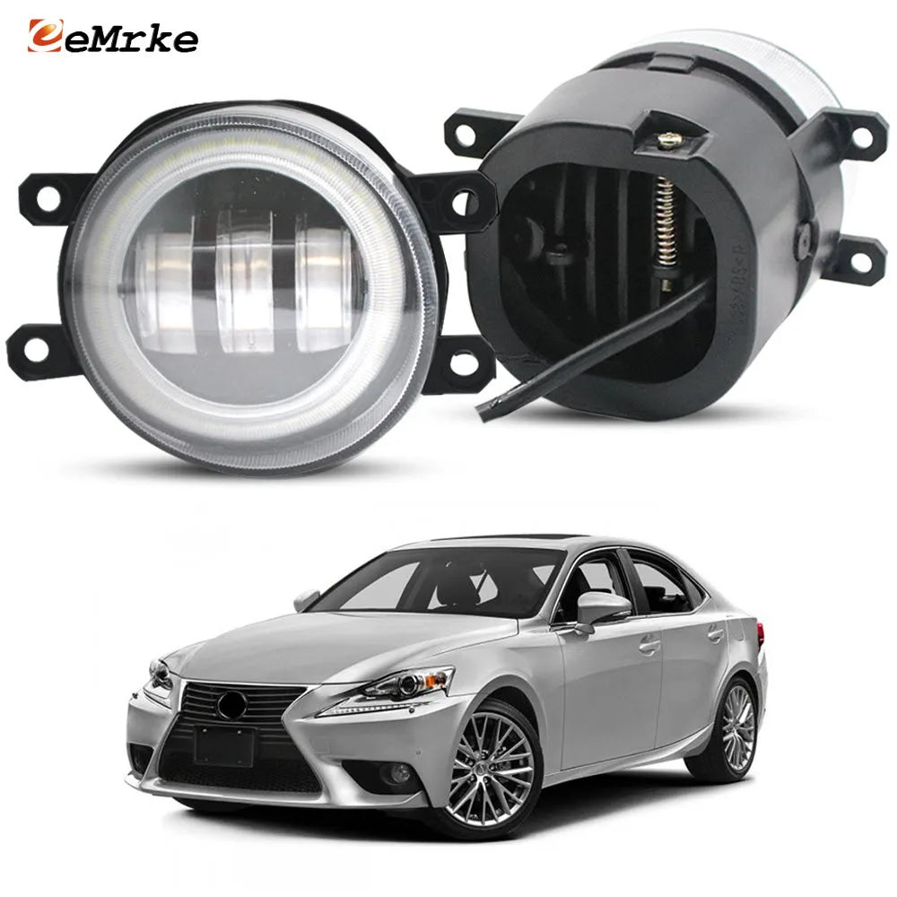 Led Fog Lamp Car Driving Light Angel Eye Aperture DRL PTF 15Wx2 12V for Lexus IS XE30 Is250 Is300h Is350 Is200t 2014 2015 2016 — view 1