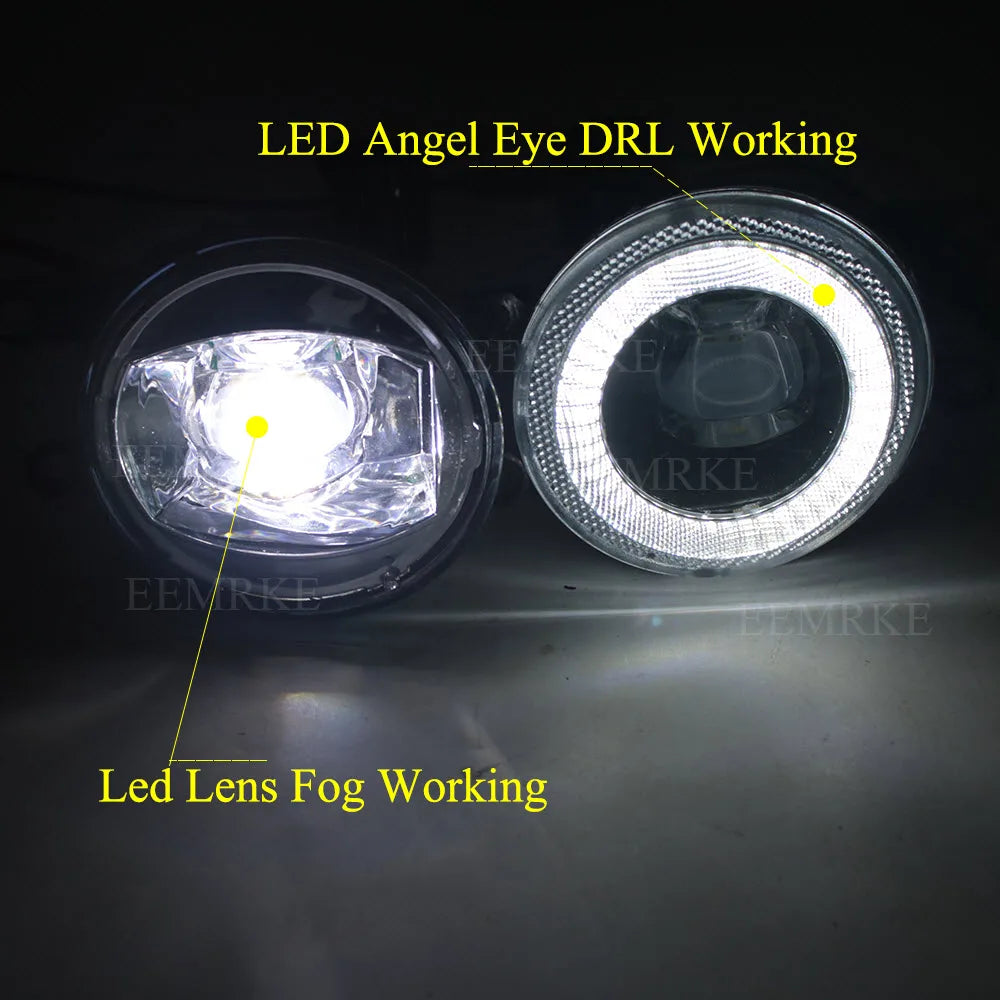 LED Fog Light Assembly 30W Angel Eye for Toyota C-HR 2016 2017 2018 2019 Daytime Running Lights DRL Cut-Line Lens 2-Pieces PTF — view 5