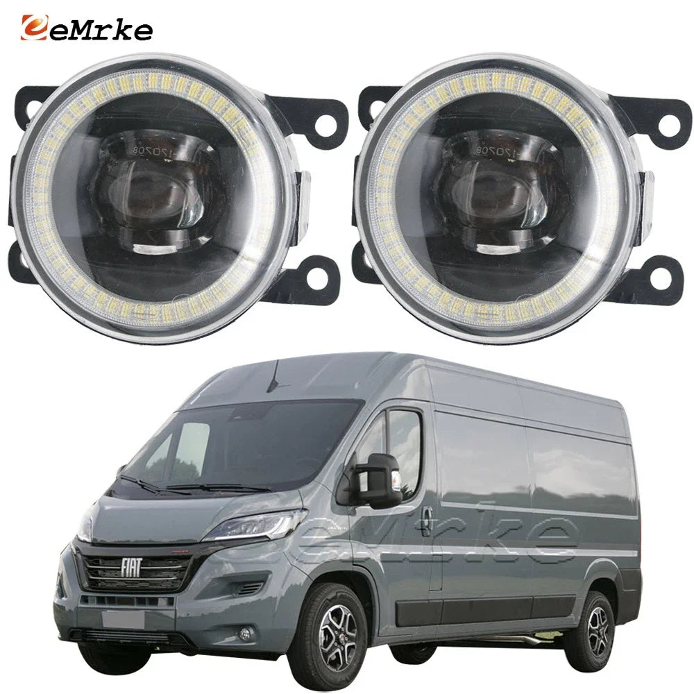 Led Fog Light Assembly 30W Car PTF Lamp with Lens Angel Eye DRL for Fiat Ducato L3H2 L2H2 E-Ducato 2015 2016-2021 2022-2024 2025 — view 1