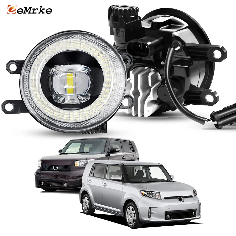 Led Fog Light Assembly for Scion xB Toyota Rukus 2008-2016 Angel Eye DRL Car Bumper Daytime Running Lights Headlamp with Lens — view 1