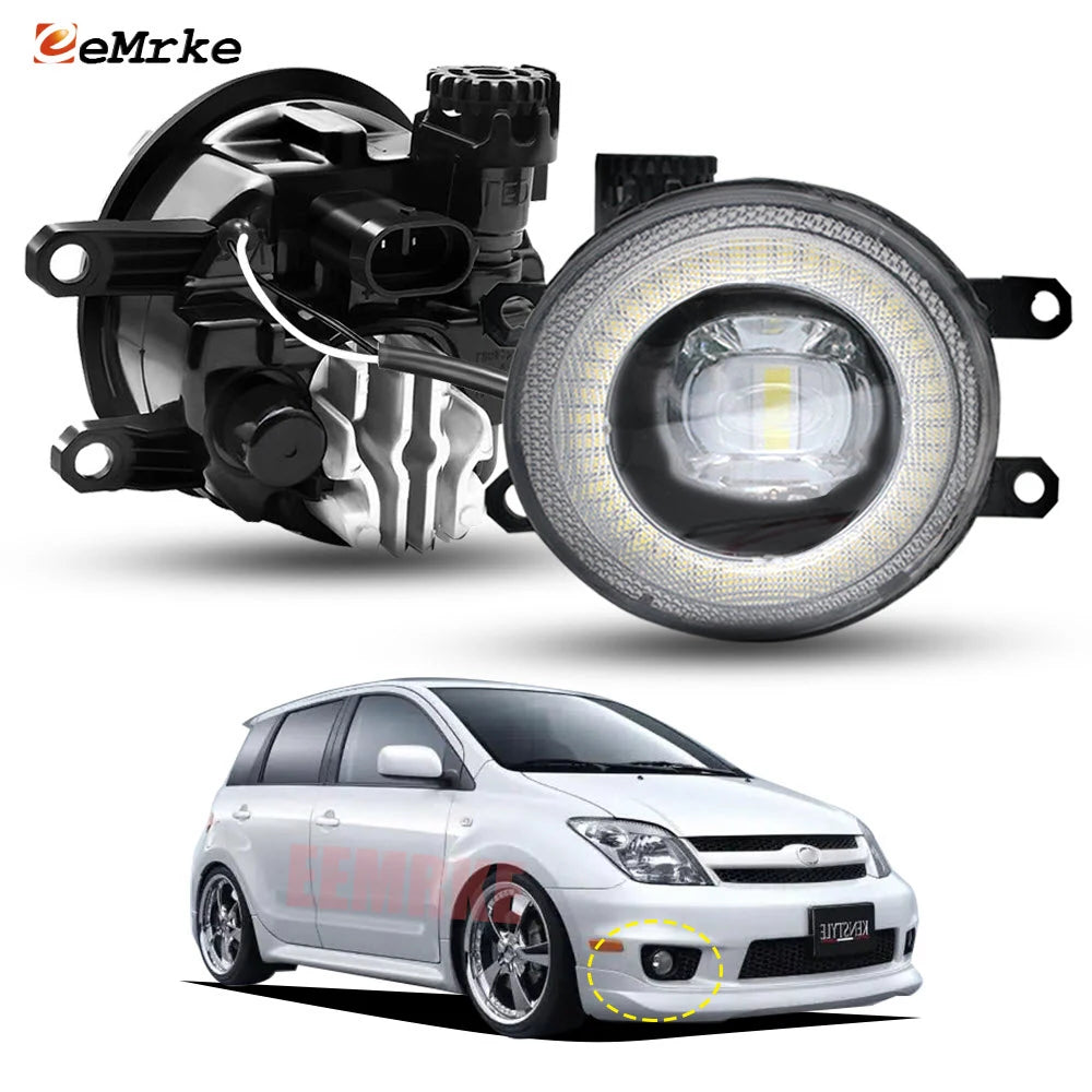 Led Fog Light Assembly for Toyota Scion xA 2006 2007 Angel Eye DRL Car Front Bumper Daytime Running Lights Headlamp with Lens — view 1