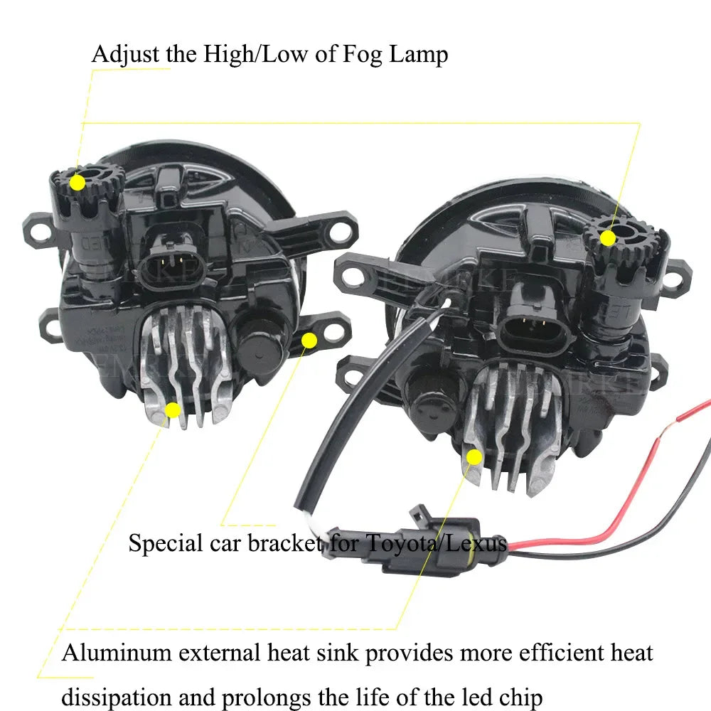 Led Fog Light Assembly for Toyota Scion xA 2006 2007 Angel Eye DRL Car Front Bumper Daytime Running Lights Headlamp with Lens — view 4