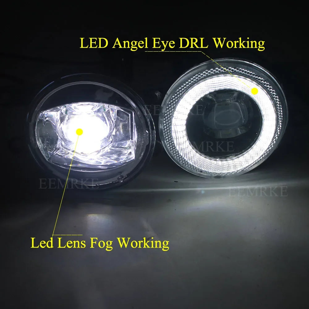 Led Fog Light Assembly for Toyota Scion xA 2006 2007 Angel Eye DRL Car Front Bumper Daytime Running Lights Headlamp with Lens — view 5
