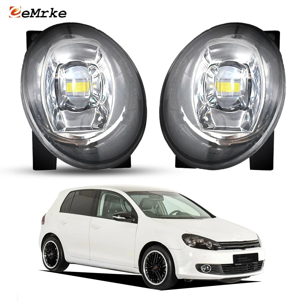 LED Fog Light Assembly with Lens DRL Daytime Running Lamp for VW Golf 6 MK6 typ 5k 2008~2012 Golf Plus / Cabriolet Variant Wagon — view 1