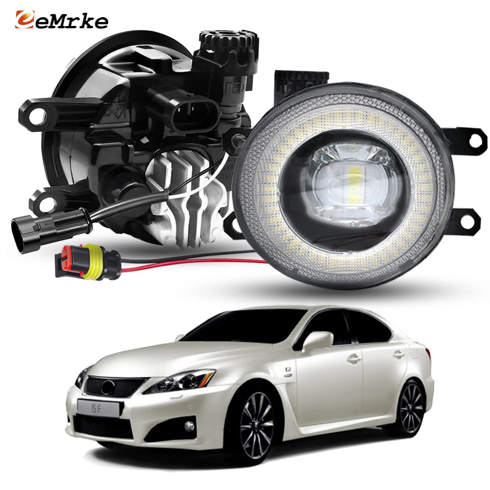 Led Fog Light for Lexus IS F XE20 2008 2009 2010 2011 2012 2013 2014 Angel Eye DRL PTF W/ Lens Front Bumper Daytime Running Lamp — view 1