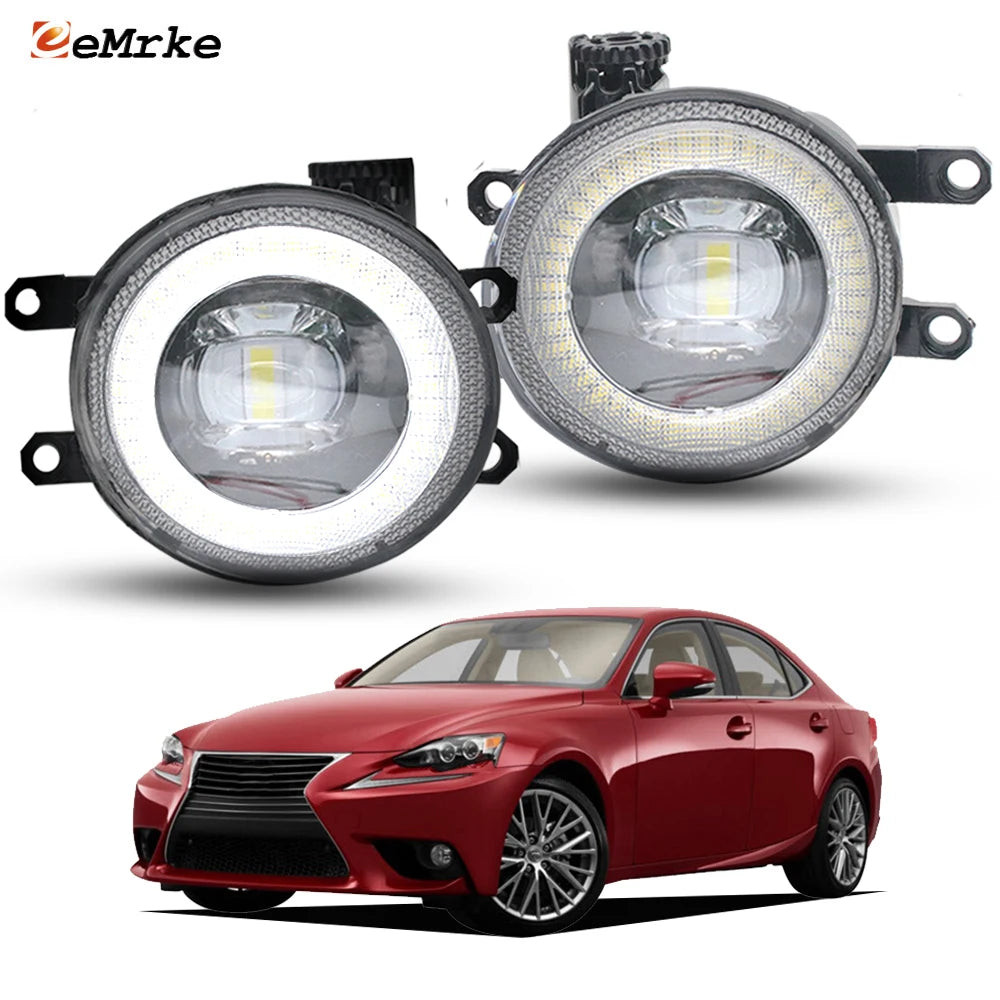 Led Fog Light for Lexus IS250 Is300h Is350 Is200t 2014 2015 2016 Angel Eye DRL PTF W/ Lens Front Bumper Daytime Running Lamp — view 1