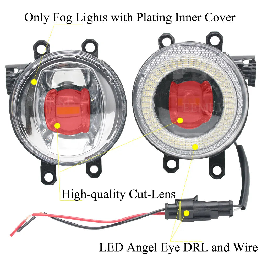 Led Fog Light for Toyota Commuter HiAce Quantum H300 300 2019 2020 2021 22 LED DRL Ring Halo Daytime Running Lamp PTF with Lens — view 2
