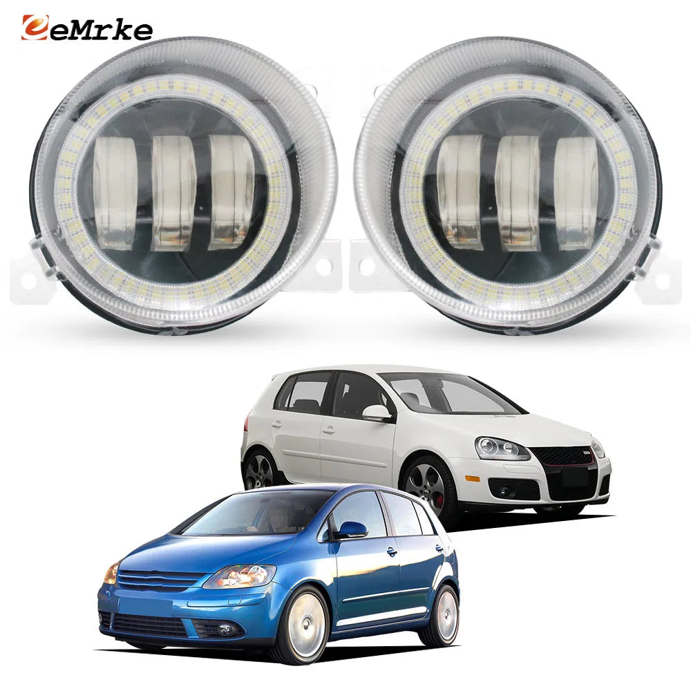 Led Fog Lights Angel Eyes DRL for Volkswagen Golf V GTI, Golf 5 Plus 2005 2006 2007 2008 Fog Lamp Lens Daytime Running Light — view 1