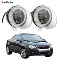 Led Fog Lights Assembly for Volkswagen EOS 1F 2006 2007 2008 2009 PTF Fog Lamp Lens Angel Eyes DRL Daytime Running Light Ring — view 1