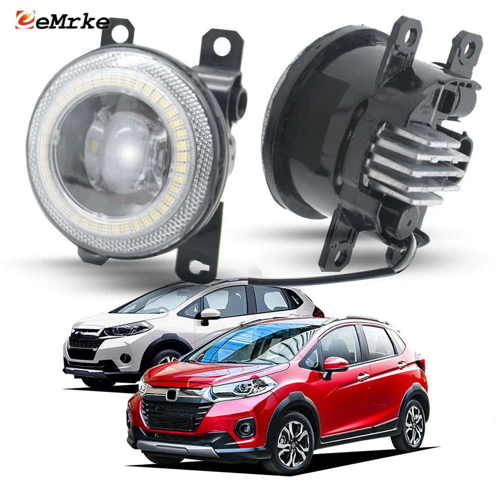 LED Fog Lights DRL for Honda WRV WR-V 2017 2018 2019 2020 2021 Car Angel Eyes Aperture Driving Ring Headlight Accessories — view 1