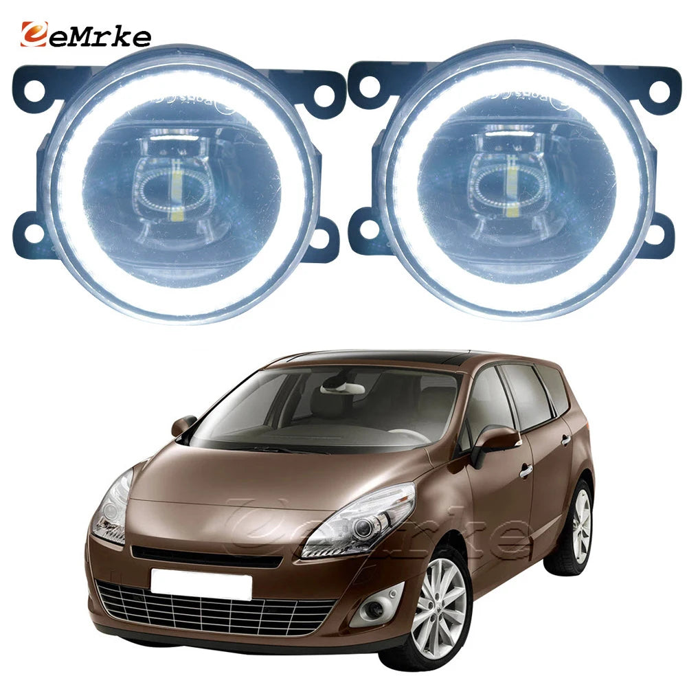 LED Fog Lights for Renault Scenic MK3 / Grand Scenic 3 / III JZ 2009~2016 Angel Eye DRL Daytime Running Head Lamp Car-Styling — view 1