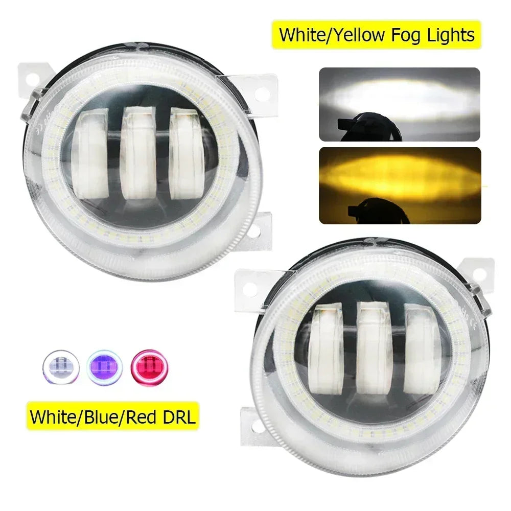Led Fog Lights For Volkswagen VW Tiguan 2008 2009 2010 2011 Angel Eyes DRL Lens Fog Driving Lamp Low Beam 9006 Left and Right — view 2