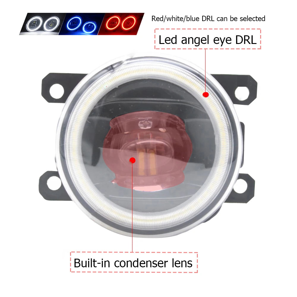 Led Fog Lights Lens for Mitsubishi Xpander NC1W 2017 2018 2019 2020 2021 2022 COB Angel Eye DRL Devil Eyes Daytime Running Light — view 2