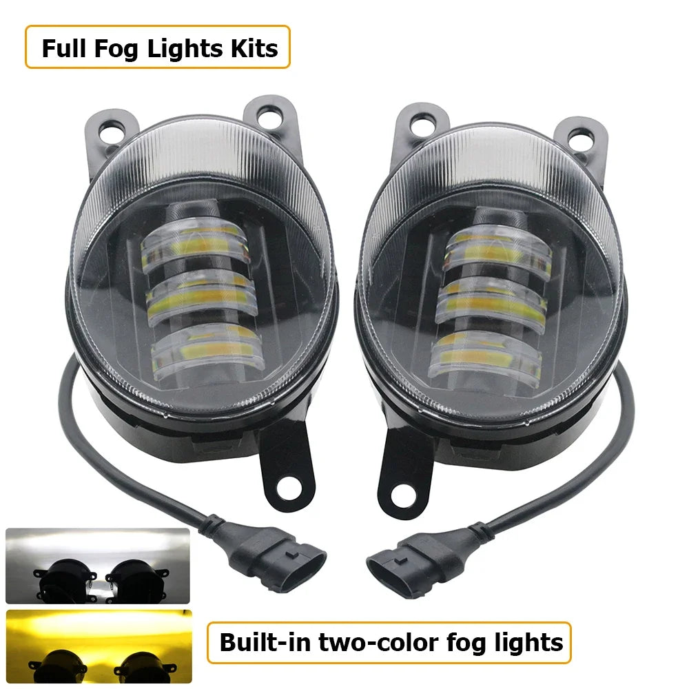 Led Fog Lights Lens White Yellow for GWM Haval H2 Facelift 2015 2016 2017 2018 2019 2020 2021 Optional Angel Eyes Ring DRL Halo — view 2