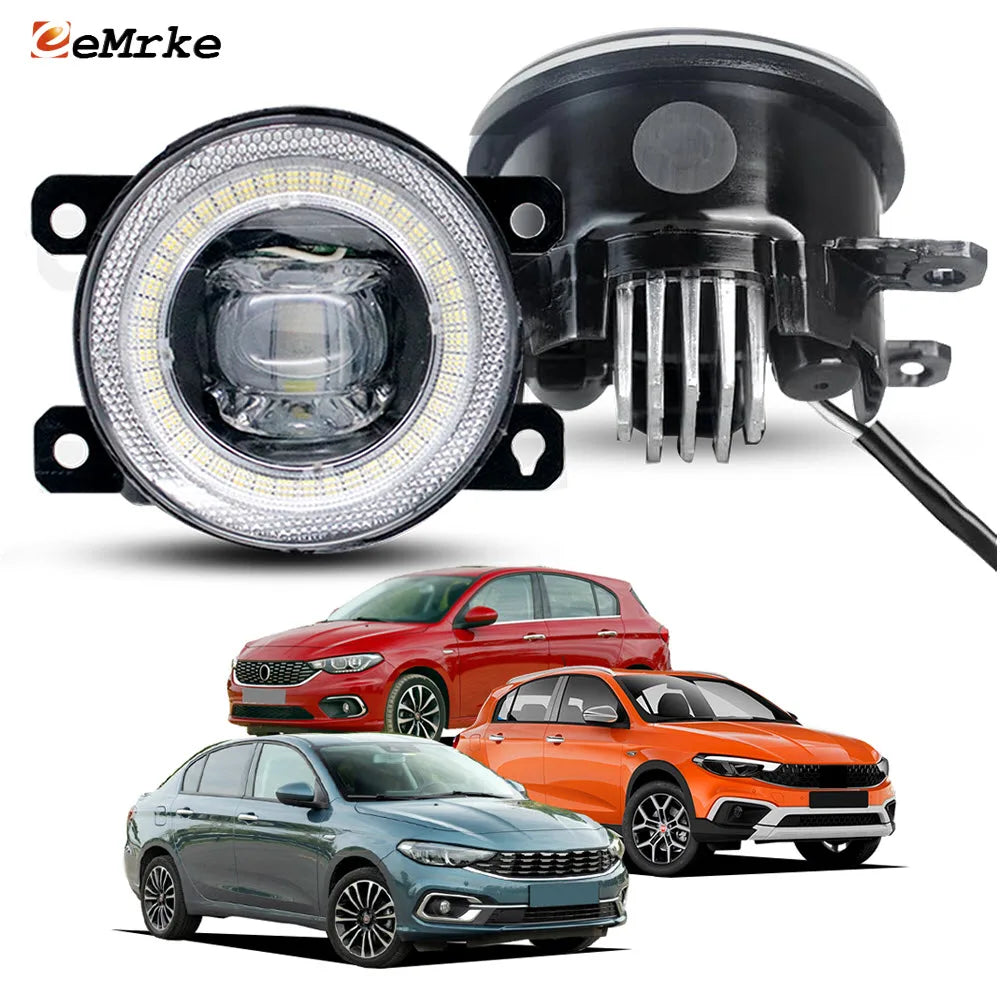 LED Fog Lights Replace for Fiat Tipo / Egea Cross 2015-2024 (Except Tipo Sedan 2015-2020) Angel Eyes Add DRL Ring Accessories — view 1