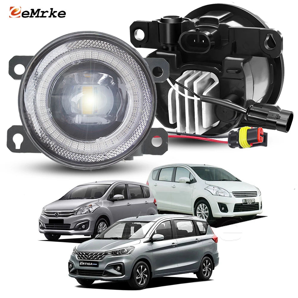 Led Fog Lights Replace For Toyota Rumion / Suzuki Ertiga Mazda VX-1 2012-2023 Angel Eye DRL Halo Fog Driving Lamp Accessories — view 1