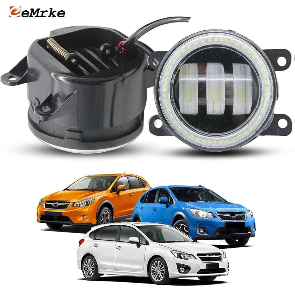 Led Fog Lights White + Yellow 40W / Angel Eyes Halo DRL For Subaru XV Crosstrek GP Impreza GJ 2012 2013 2014 2015 2016 2017 — view 1