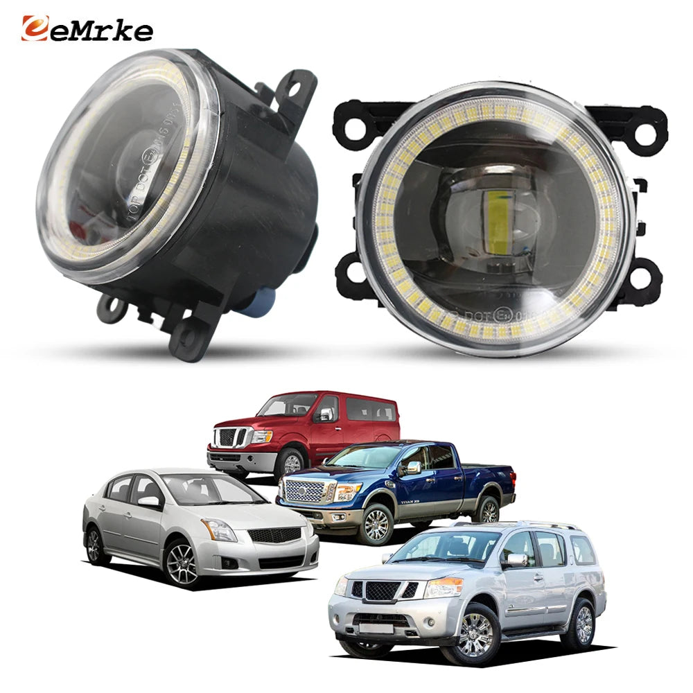 Led or Halogen Fog Lights Angel Eyes DRL For Nissan Armada TA60 Facelift NV3500 F80 Titan XD Sentra 2007-2012 SE-R SR, SR FE+ — view 1