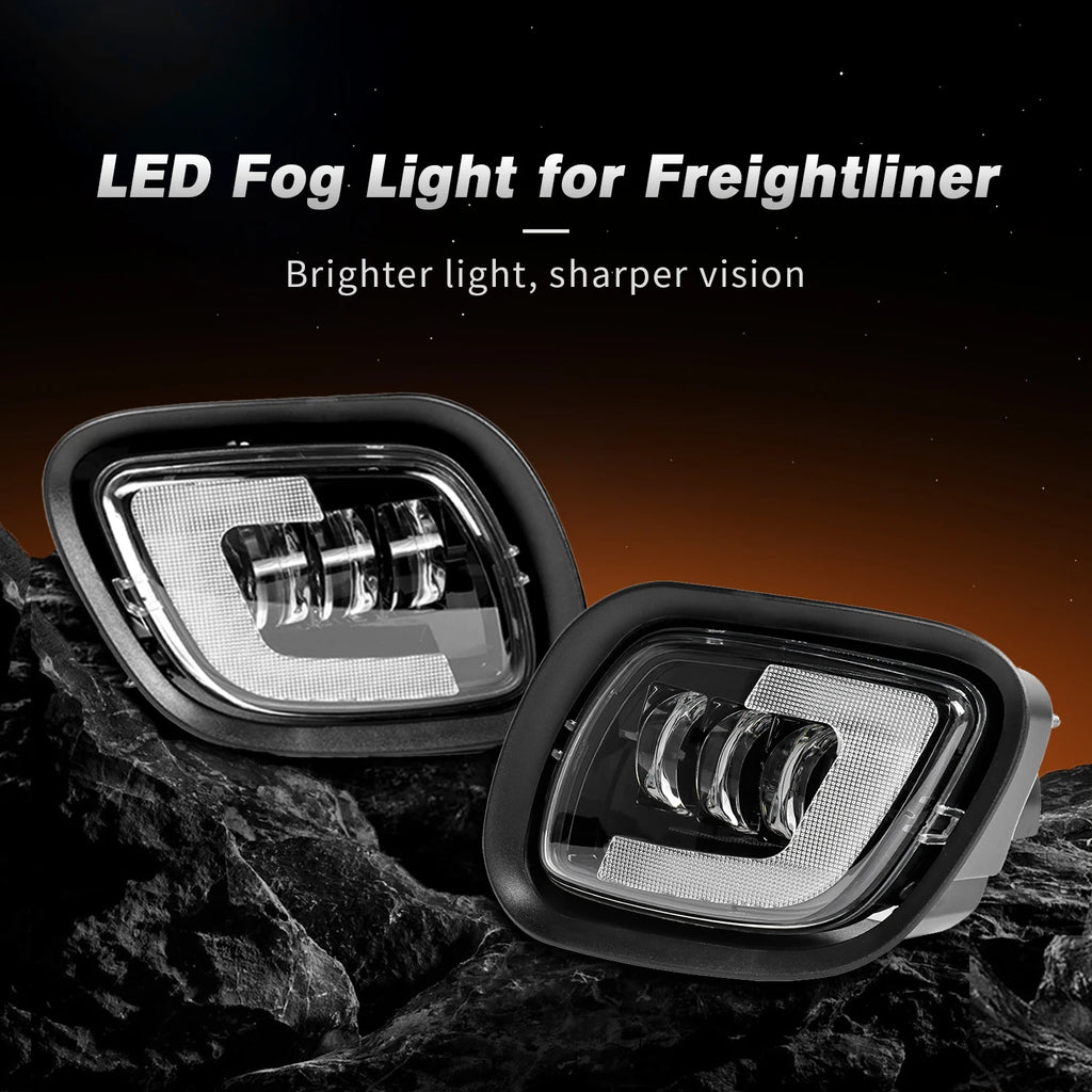 Led Projector Fog Lights for Freightliner Cascadia 2008-2017 Accessories Semi Trailer Truck Front Fog Lamps with Position Light — view 3