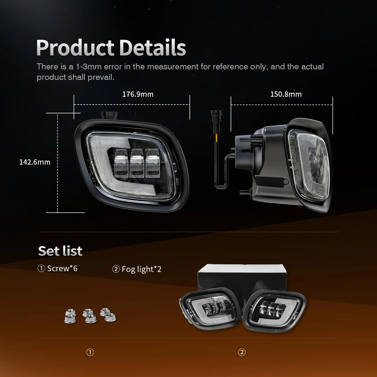Led Projector Fog Lights for Freightliner Cascadia 2008-2017 Accessories Semi Trailer Truck Front Fog Lamps with Position Light — view 6