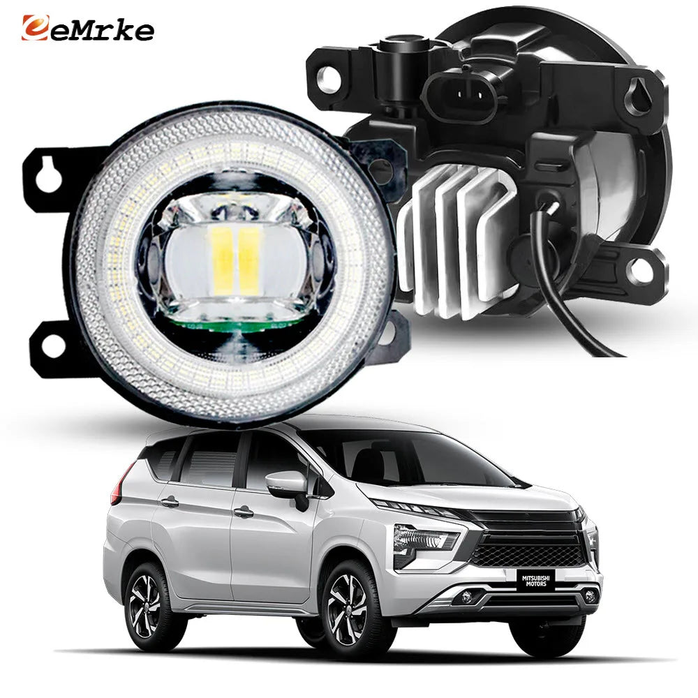 LED Working Light For Mitsubishi Xpander 2017-2025 (Exclude Cross 2022-up) Upgrade Fog Lights 30W Add Angel Eye DRL Daylight — view 1