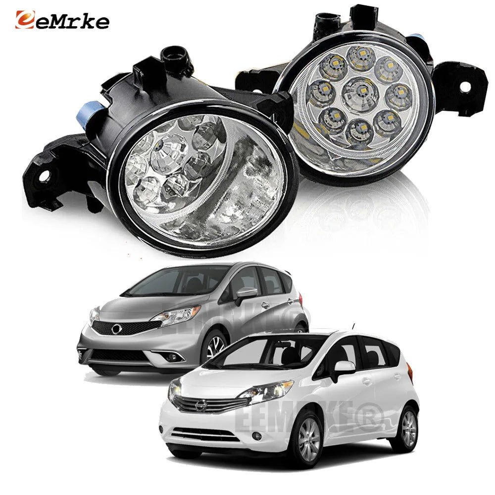 Left and Right Led Fog Lights Assembly for Nissan Versa Note E12 2013-2016 DRL Car PTF Daytime Running Light Fog Lamp Accessory — view 1