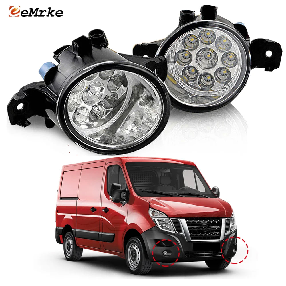 Left and Right Led Fog Lights Assembly for Nissan NV400 X62 X62B 2011-2020 DRL Car PTF Daytime Running Light Fog Lamp Accessory — view 1