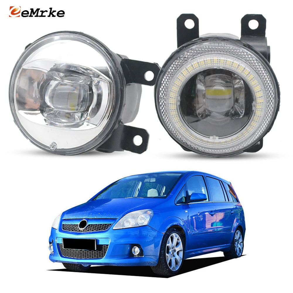 Left & Right Led Fog Lights For Opel Zafira B OPC VXR 2006 2007 2008 2009 2010 + Angel Eyes DRL Driving Lamp Car Accessories — view 1