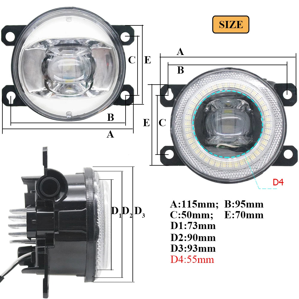 Left & Right Led Fog Lights For Opel Zafira B OPC VXR 2006 2007 2008 2009 2010 + Angel Eyes DRL Driving Lamp Car Accessories — view 4