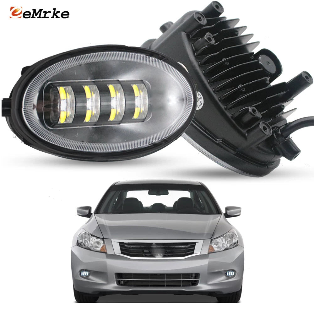 Modified Upgrade Cut-Line Lens Full Led Car Fog Lights for Honda Accord Inspire CS CP 2008 2009 2020 2011 2012 White and Yellow — view 1
