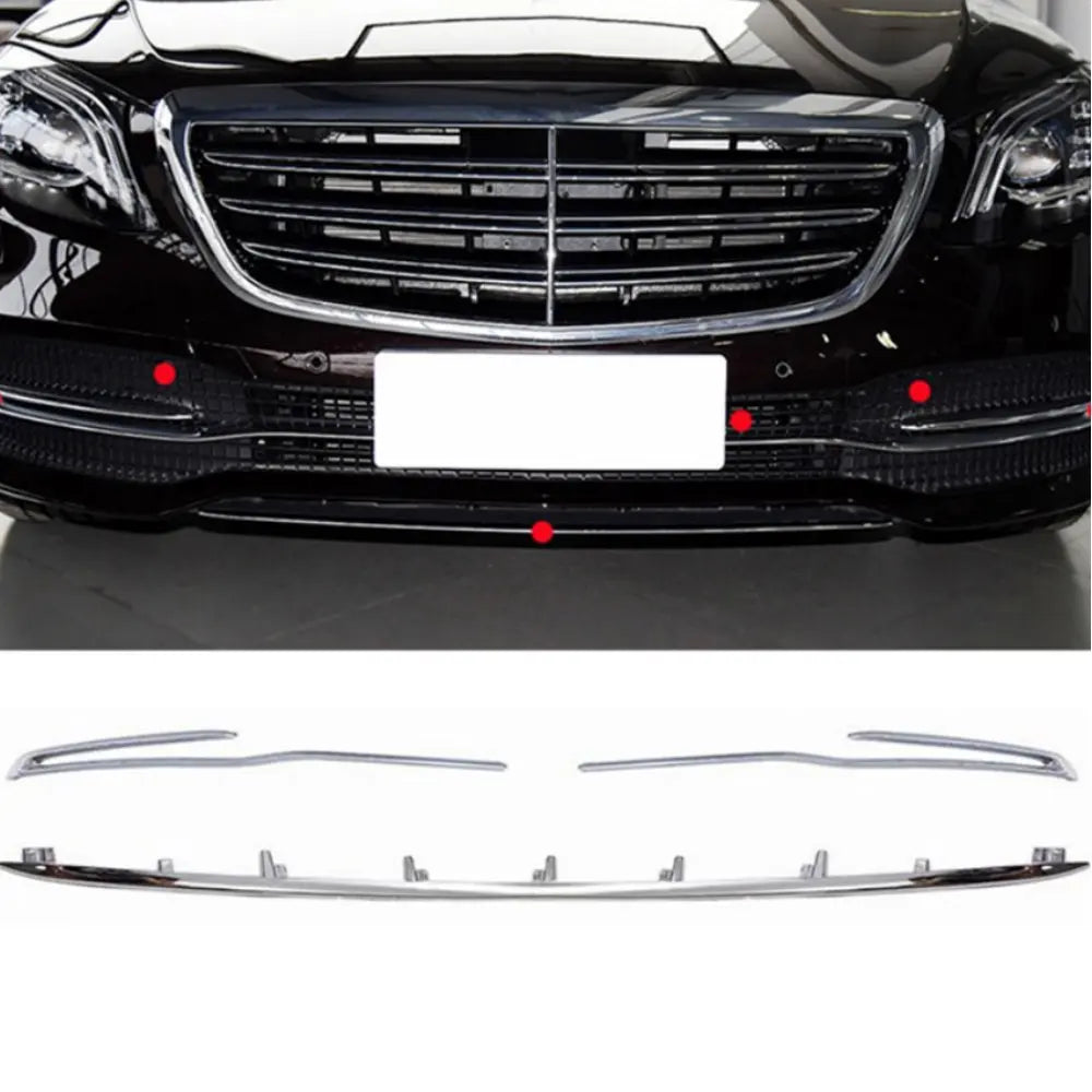 NEW Bumper Trim Strip Chrome Moulding Silver OE# A2228851600 2228851200 a2228851300 For Mercedes S Class W222 2018-2020 — view 1