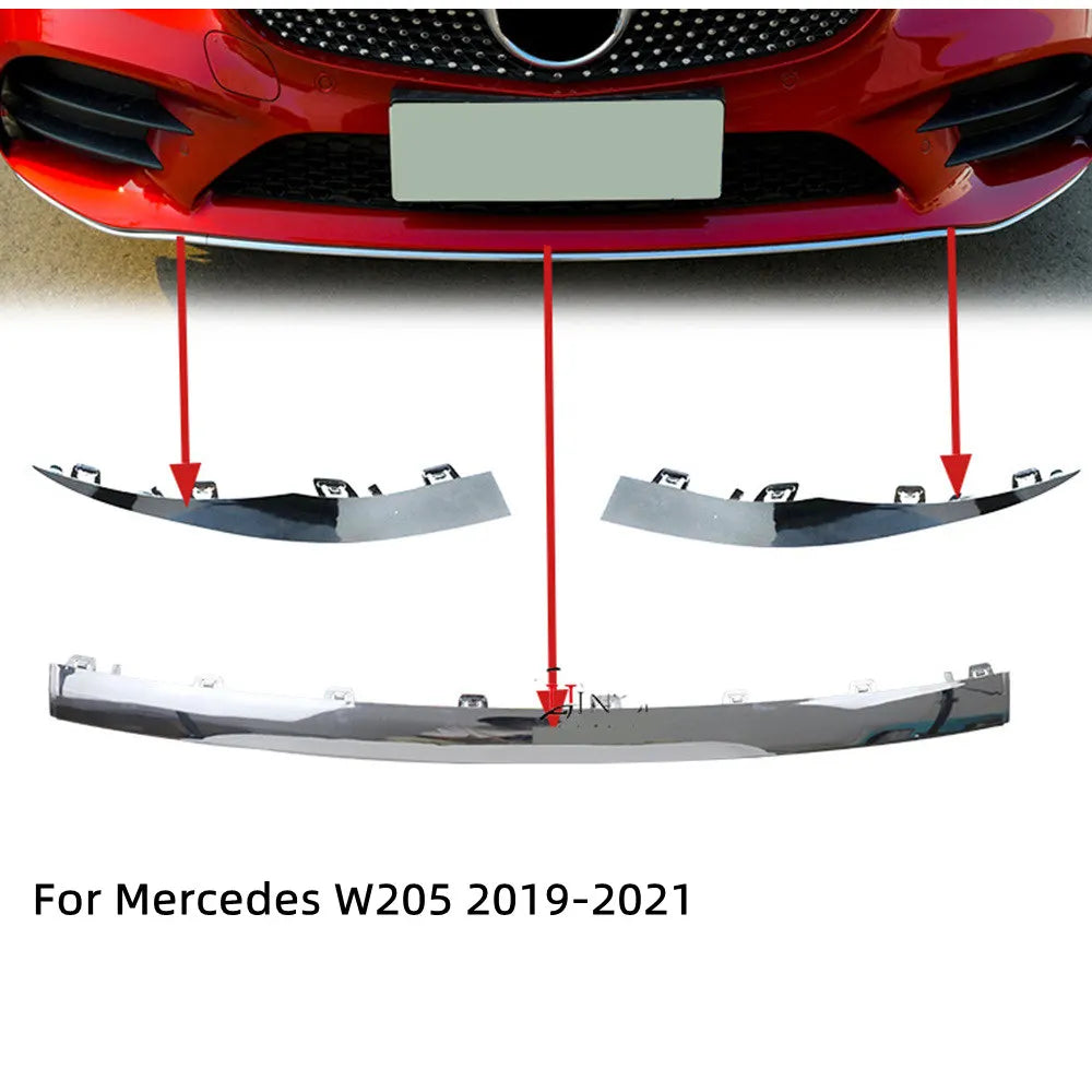 NEW Front Bumper Trim Strip Chrome Moulding Silver OE# A2058858602 A2058858702 A2058858802 For Mercedes Benz C Class W205 2019 — view 1