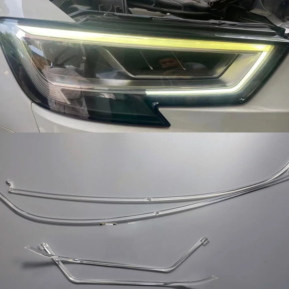 NEW Headlight DRL Tube Acrylic tube Light Guide Strip Light DRL Strip Xenon LED For Audi A3 2017 2018 2019 2020 — view 1
