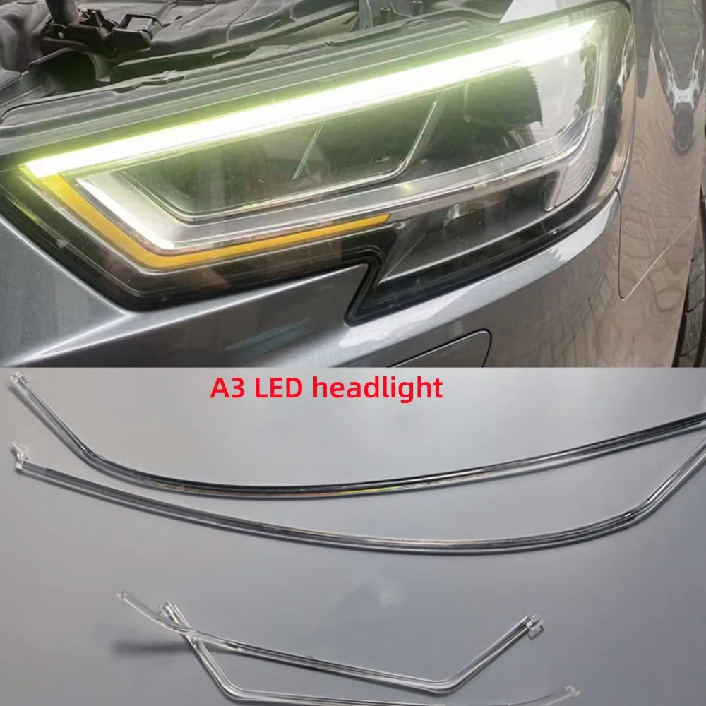 NEW Headlight DRL Tube Acrylic tube Light Guide Strip Light DRL Strip Xenon LED For Audi A3 2017 2018 2019 2020 — view 3
