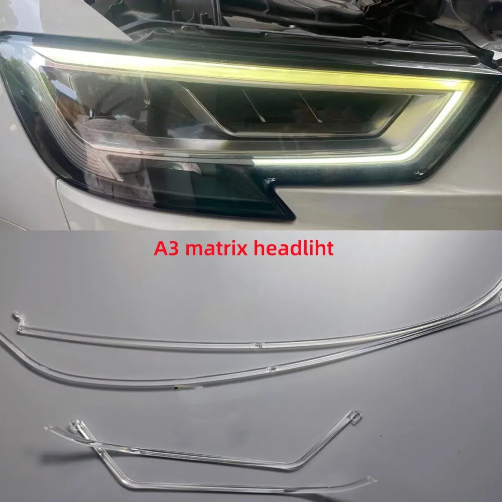 NEW Headlight DRL Tube Acrylic tube Light Guide Strip Light DRL Strip Xenon LED For Audi A3 2017 2018 2019 2020 — view 4