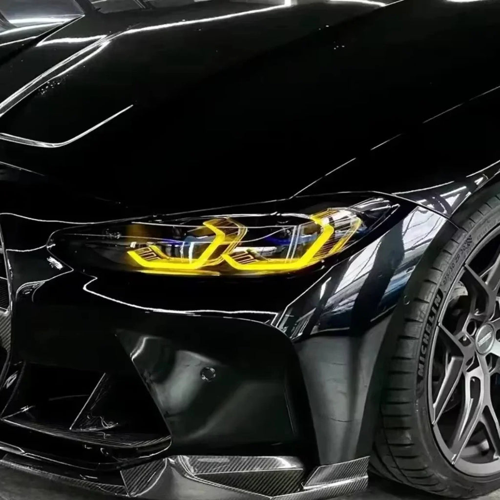 NEW Laser Headlight LED Module DRL module Lemon Yellow Color For EU Car For BMW M3 G80 M4 G82 G83 G22 G23 2021-2024 — view 4