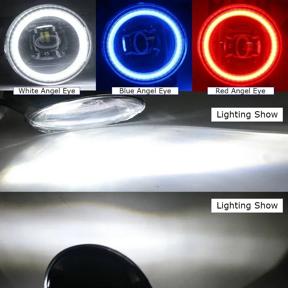 Pair Car Angel Eye Fog Light Assembly 30W LED Fog Daytime Running Lamp DRL H11 For Citroen C4 Picasso Grand Picasso 2006-2020 — view 6