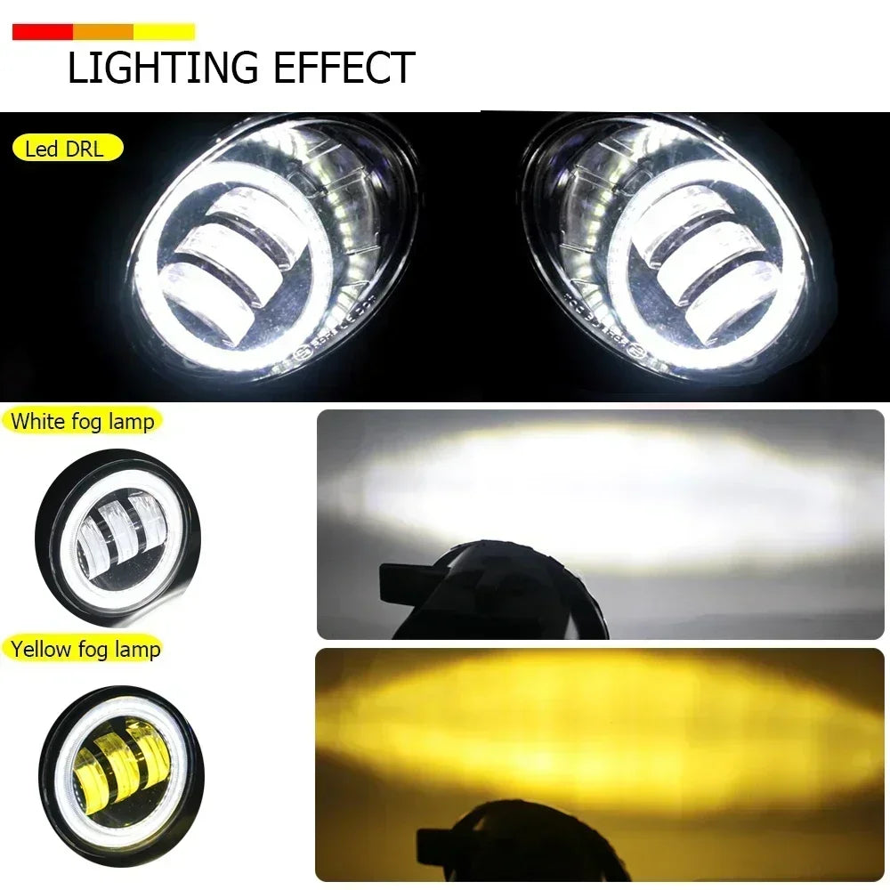 Pair Led Fog Lights for Volkswagen Passat CC R-Line 2012 2013 2014 2015 2016 Angel Eye DRL Lens Daytime Running Lamp Day Light — view 5