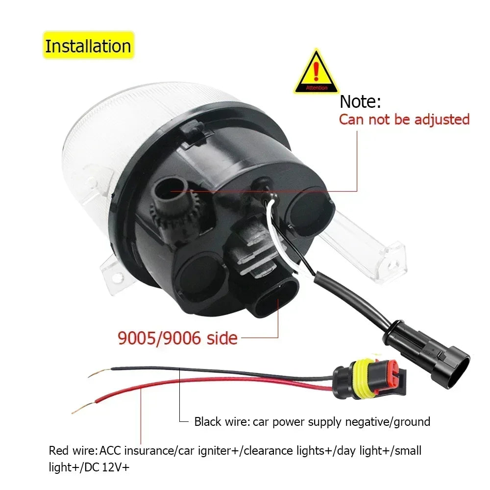 Pair Led Fog Lights for Volkswagen Scirocco III 3 137, 138 2008 '09 '10 '11 2012 Angel Eye DRL Lens Fog Driving Lamp Headlight — view 4