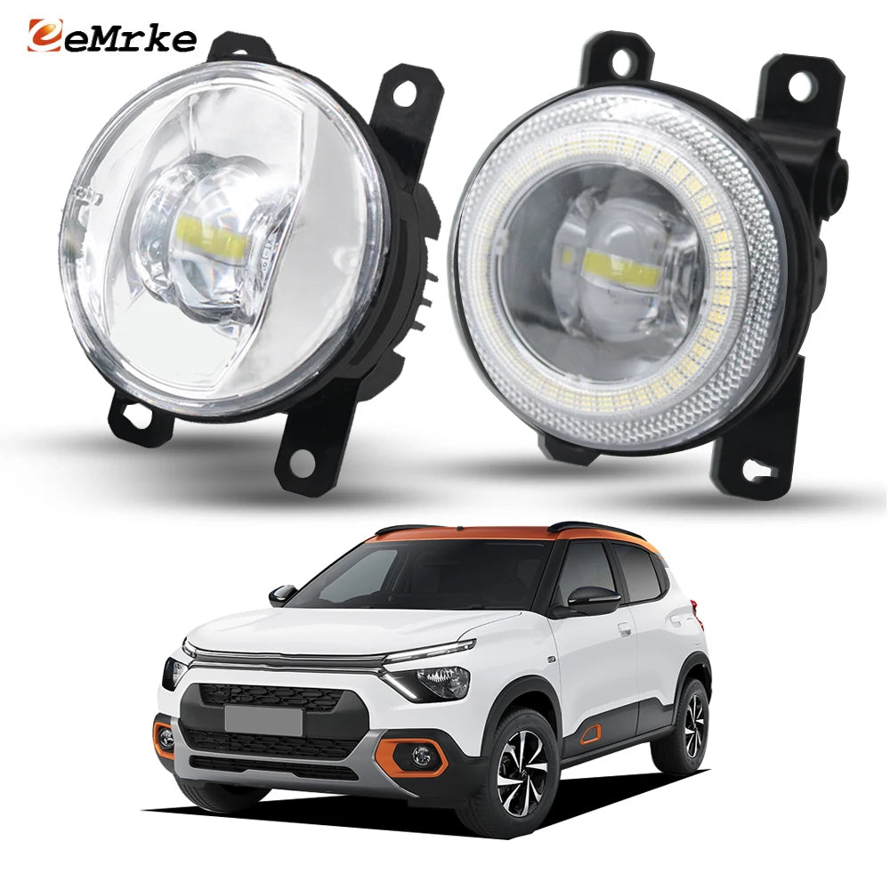 Replace 6206N0 For Citroen C3 MK3 III B618 CC21 2015 2016 2017 2018 2019-2022 2023 LED Driving Lamp+ Angel Eye DRL Accessories — view 1