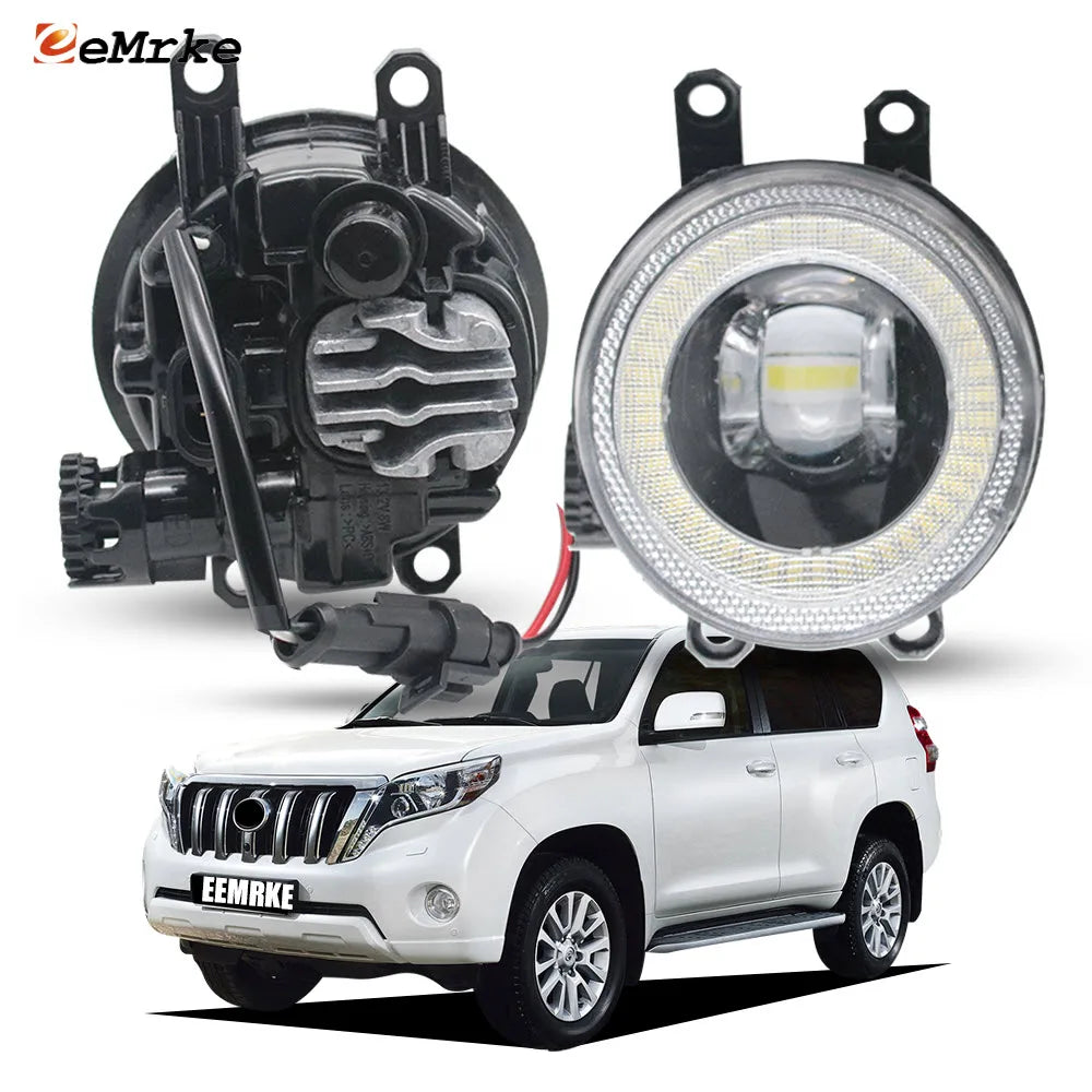 Replace Factory OEM Car Fog Lights PTF Accessories LED Angel Eye Driving DRL Ring for Toyota Land Cruiser Prado J150 2014-2022 — view 1