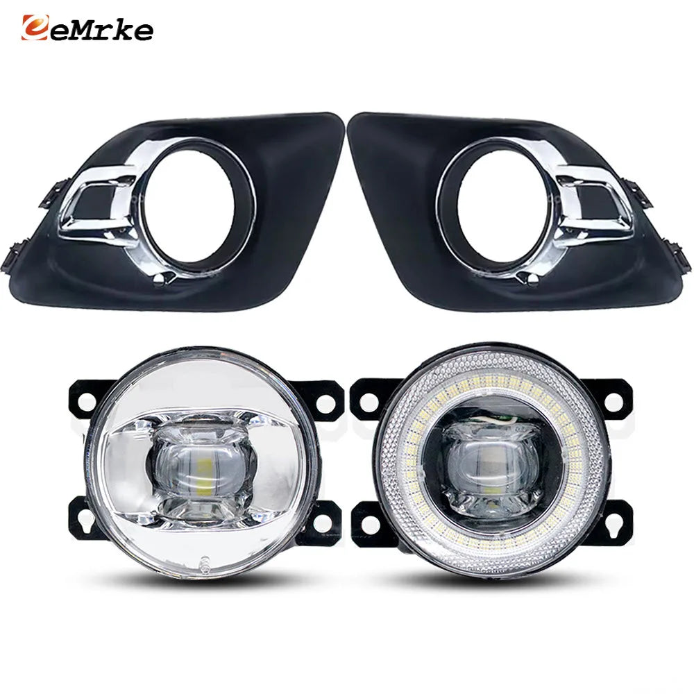 Replace Fog Lights For Mitsubishi ASX RVR Outlander Sport 2010 2011 2012 Angel Eye DRL Fog Lamp Cover Trim Cap Hood Lid Bezel — view 1