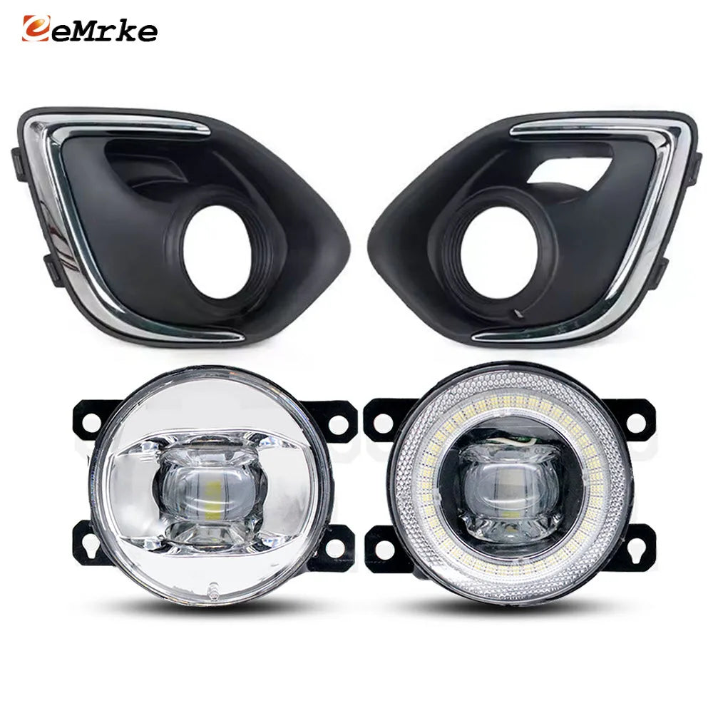 Replace Fog Lights For Mitsubishi Outlander Sport ASX RVR 2013 2014 2015 Angel Eye DRL Fog Lamp Cover Trim Cap Hood Lid Bezel — view 1