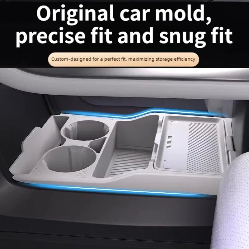 Silicone Center Console Lower Storage Box Car Interior Partitioned Storage Organizer for BYD Titanium 3 / Denza B3 2025 2026 — view 4