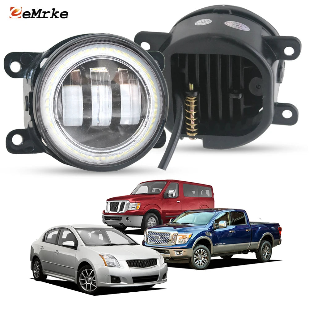 Two-Color Led Fog Lamp Angel Eyes Day Lights High Power 40W DRL For Nissan NV3500 F80 TiTan XD Sentra 2007-2012 SE-R SR, SR FE+ — view 1