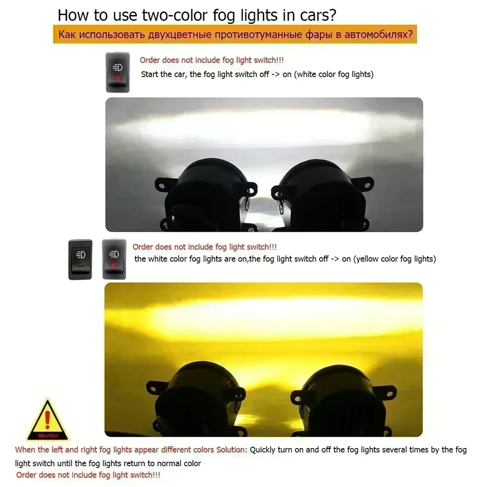 Two-Color Led Fog Lamp Angel Eyes Day Lights High Power 40W DRL For Nissan NV3500 F80 TiTan XD Sentra 2007-2012 SE-R SR, SR FE+ — view 5