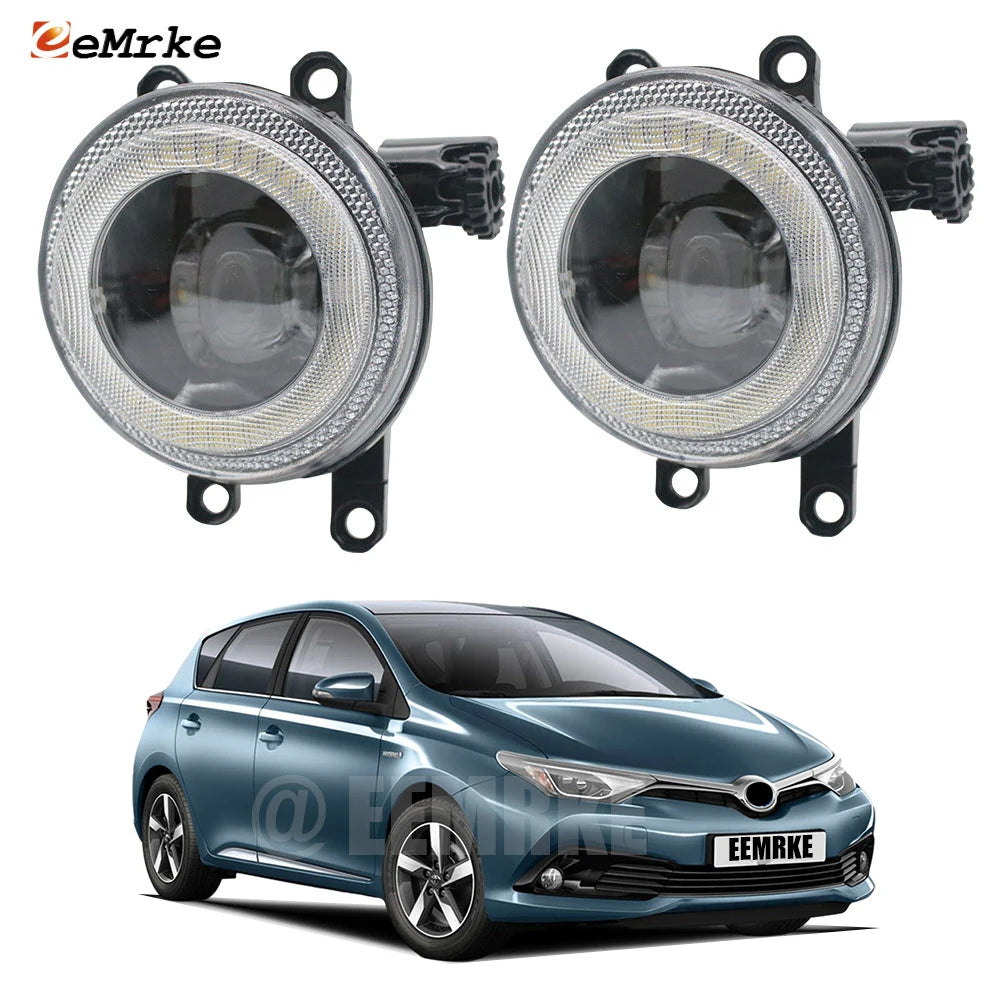 Ultra Bright LED Fog Lights 6000K 30W H8 / H16 (JP) IP68 Angel Eye for Toyota Corolla Ascent Auris E180 2015 2016 2017 2018 — view 1