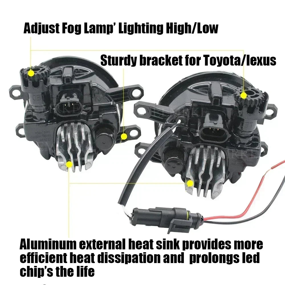 Ultra Bright LED Fog Lights 6000K 30W H8 / H16 (JP) IP68 Angel Eye for Toyota Corolla Ascent Auris E180 2015 2016 2017 2018 — view 3